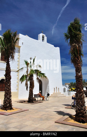 Placa de sa Constitucio, Sant Francesc Xavier, Formentera, Balearen, Spanien Stockfoto