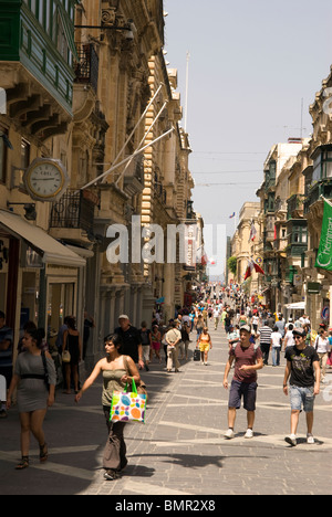 Republic Street, Valletta, Malta. Stockfoto