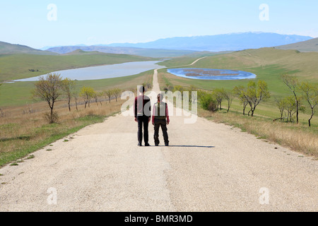 David Gareja Klosterkomplex, Georgien, Aserbaidschan Grenze Stockfoto