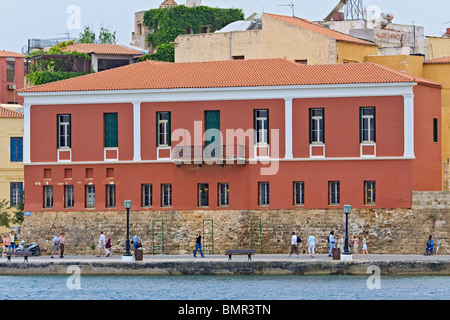 Crete Chania Hafen Waterfront Stockfoto