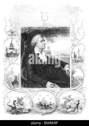 Friedrich Schiller (1759-1805) auf Gravur aus den 1800er Jahren. Deutscher Dichter, Philosoph, Dramatiker. und Historiker. Stockfoto