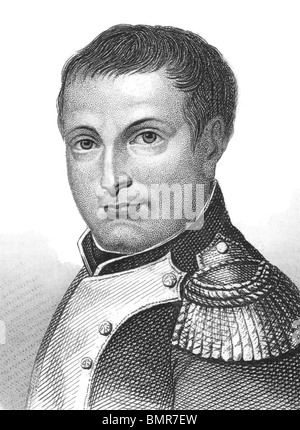 Napoleon Bonaparte (1769-1821) auf Gravur aus den 1800er Jahren. Kaiser von Frankreich. Einer der brillantesten Persönlichkeiten in der Geschichte. Stockfoto