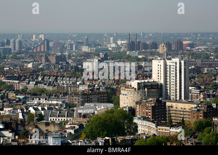 Dachlinie Ansicht von Belgravia und fernere Süd-west, Chelsea und Battersea Wandsworth, London, UK Stockfoto