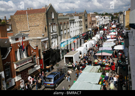 Portobello Road Market (Obst & Gemüse) auf der Portobello Road, Notting Hill, London, UK Stockfoto