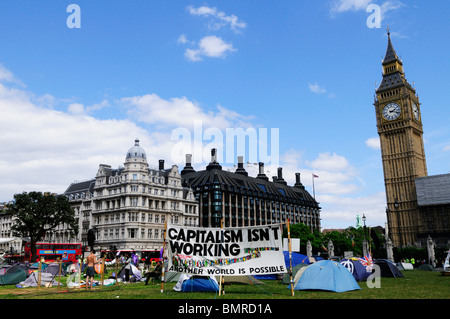 Demokratie-Dorf anti-Krieg protestieren, Parliament Square, Westmister, London, England, UK Stockfoto