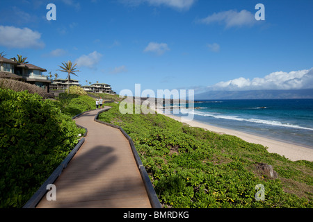 Oneloa Strand, Kapalua Coastal Trail, Kapalua, Maui, Hawaii Stockfoto