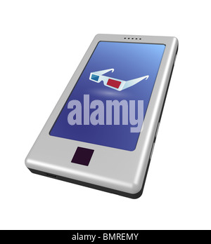 Dreidimensionales Modell - ein modernes Mobiltelefon. Stockfoto