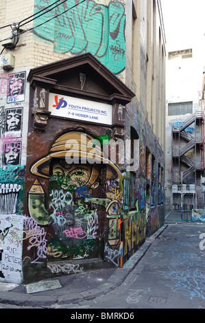 Graffiti-Kunst in Melbourne Central Business District Stockfoto