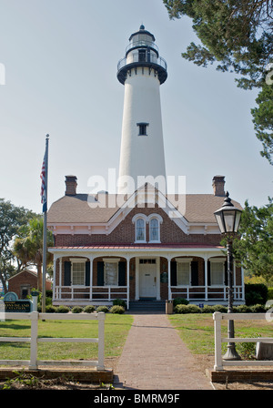 Leuchtturm am St. Simons Island Georgia Stockfoto