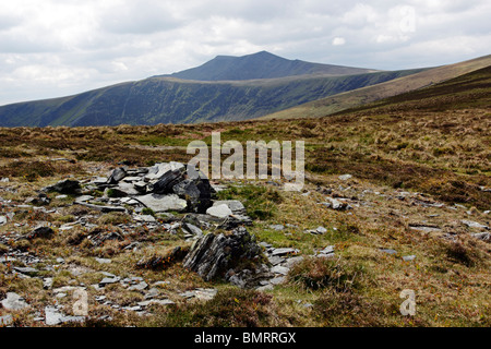 Blencathra und Bannerdale Klippen von Bowscale fiel. Stockfoto