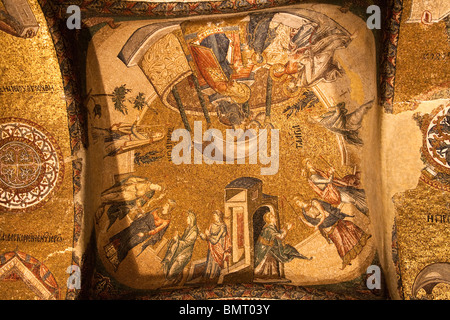 Darstellung der Maria in den Tempel, Mosaik, Chora Museum, auch bekannt als Kariye Muzesi, Edirnekapi, Istanbul, Türkei Stockfoto