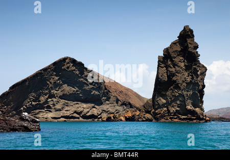 Pinnacle Rock Wahrzeichen der Galapagos Inseln auf Bartolome Insel Stockfoto