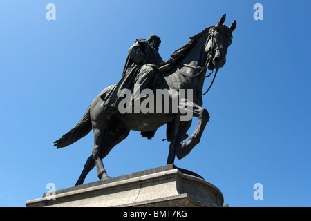 Reiterstandbild des deutschen Kaisers Wilhelm I., quadratische Karlsplatz, Stuttgart, Baden-Württemberg, Deutschland Stockfoto