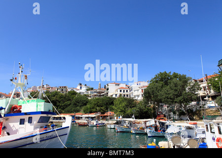 Griechenland Nördlichen Sporaden Skiathos Insel Aussicht auf die Stadt Stockfoto