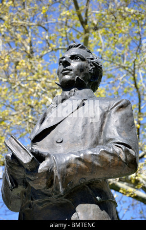 Joseph Smith-Statue am Tempelplatz in Salt Lake City, Utah, USA. Stockfoto