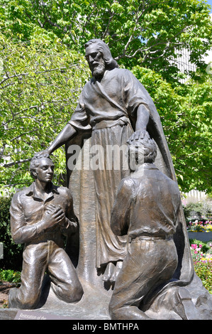 Ordination des Aaronischen Priestertums zu Joseph Smith und Oliver Cowdery, Salt Lake City, Utah, USA Stockfoto