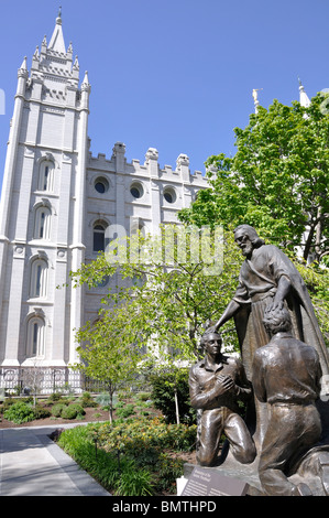 Ordination des Aaronischen Priestertums zu Joseph Smith und Oliver Cowdery, Salt Lake City, Utah, USA Stockfoto