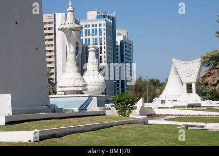 Skulptur im Sheikh Rashid Street, Abu Dhabi, Vereinigte Arabische Emirate Stockfoto