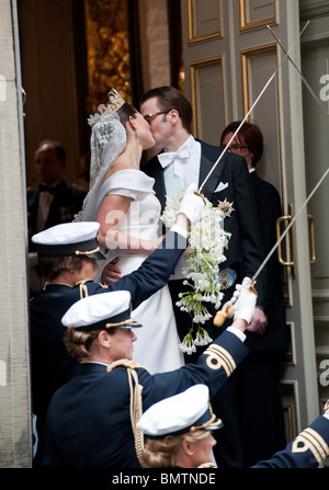 Kronprinzessin Victoria von Schweden heiratet ihren ehemaligen Fitnesstrainer Daniel Westling in Stockholm Samstag, 19. Juni Stockfoto