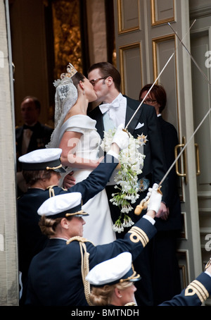 Kronprinzessin Victoria von Schweden heiratet ihren ehemaligen Fitnesstrainer Daniel Westling in Stockholm Samstag, 19. Juni Stockfoto