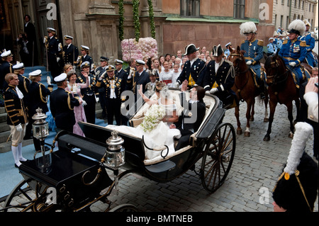 Kronprinzessin Victoria von Schweden heiratet ihren ehemaligen Fitnesstrainer Daniel Westling in Stockholm Samstag, 19. Juni Stockfoto