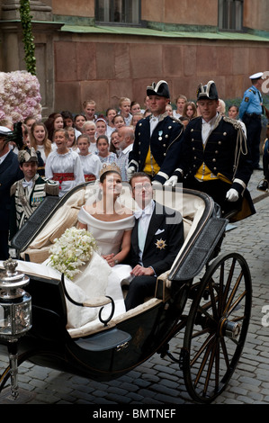 Kronprinzessin Victoria von Schweden heiratet ihren ehemaligen Fitnesstrainer Daniel Westling in Stockholm Samstag, 19. Juni Stockfoto