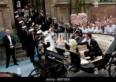 Kronprinzessin Victoria von Schweden heiratet ihren ehemaligen Fitnesstrainer Daniel Westling in Stockholm Samstag, 19. Juni Stockfoto