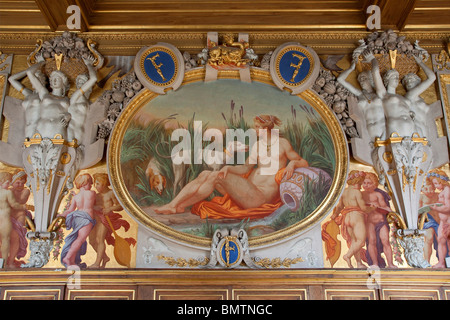 FRANKREICH, DAS SCHLOSS VON FONTAINEBLEAU, KÖNIG FRANCOIS ICH GALERIE Stockfoto