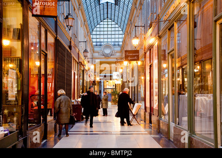 PARIS, BEDECKT PASSAGEN, PASSAGE JOUFFROY Stockfoto