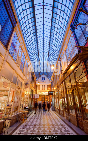 PARIS, BEDECKT PASSAGEN, PASSAGE JOUFFROY Stockfoto