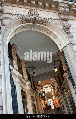 PARIS BEDECKT PASSAGEN PASSAGE VENDOME Stockfoto