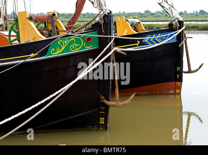 Themse Segeln Schiffe ankern in Maldon Essex Stockfoto