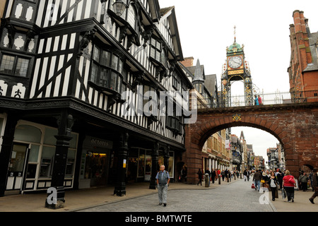 Die Uhr am Eastgate in Chester, Cheshire, Königin Victorias Diamant-Jubiläum Stockfoto