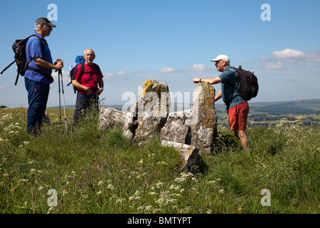 Angeblich ist das höchste megalithische Grab in Großbritannien, fünf Brunnen chambered Cairn in der Nähe der Dörfer Taddington und Chelmorton Stockfoto