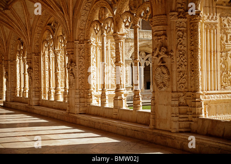 dekorierten Kloster Jeronimos Kloster Mosteiro DOS Jerominos in Belem, Lissabon, Portugal, Europa Stockfoto