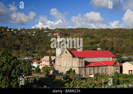 Karibik, St. Lucia, Anse La Raye Dorf und Strand Stockfoto