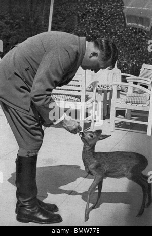 ADOLF HITLER mit einem zahmen Hirsche über 1937 Stockfoto