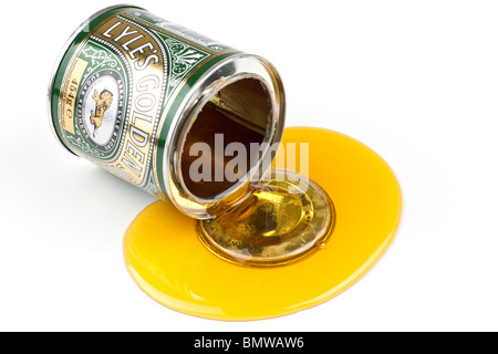 Haufen von verschütten Golden Sirup Stockfoto