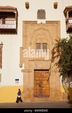 Eingang von der Casa de Colon in Vegueta, Las Palmas de Gran Canaria Stockfoto