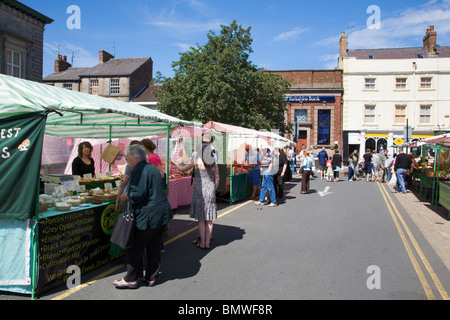 Sonntagsmarkt Bauern Knaresborough North Yorkshire England Stockfoto