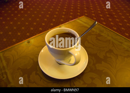 Tasse heiße Schokolade Cafe Louvre Prag Tschechien Mitteleuropas Stockfoto