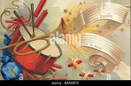 4. Juli-Karte Stockfoto