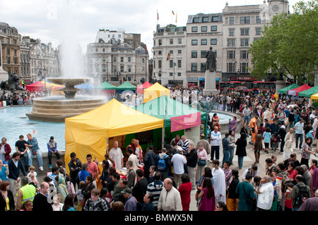 Hare-Krishna-Festival der Streitwagen, Trafalgar Square, London, 20. Juni 2010, UK Stockfoto