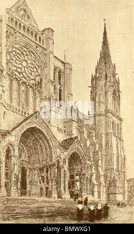 Chartres Kathedrale, Westfassade, Frankreich Stockfoto