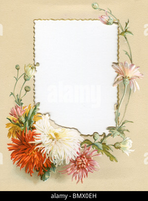 Zierrahmen - Chrysanthemen Stockfoto