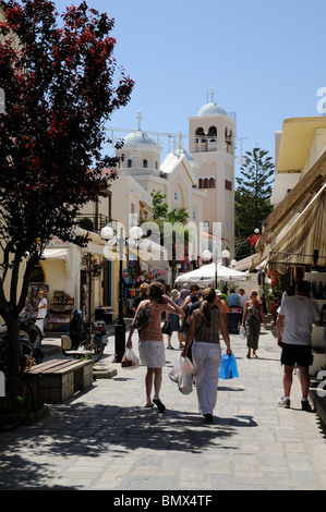 Shopping-District in der Nähe der Kirche Paraskevi in Kos-Stadt auf der Insel Kos Griechenland Stockfoto