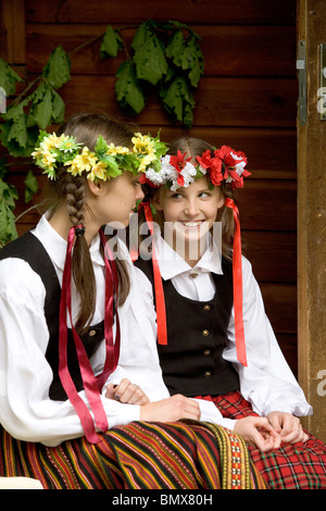 Lettland, lettische Folklore, Trachten Stockfoto