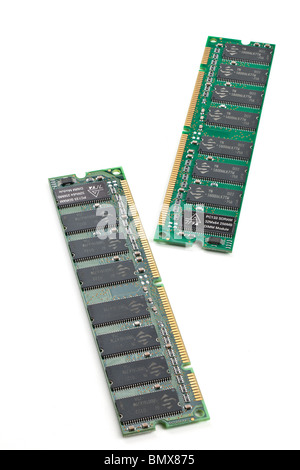 Zwei 256 mb pc133 Sdram 32 m * 64 Dimm Computer Speichermodule Stockfoto