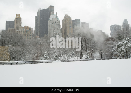 Central Park im Schnee Stockfoto