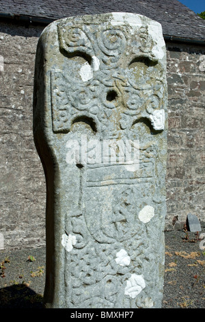 Kilmorie Stone mittelalterlichen 9. oder 10. Jahrhundert piktische Stein geschnitzt christliches Kreuz in Ervie Kirkcolm Kirchhof Stranraer UK Stockfoto